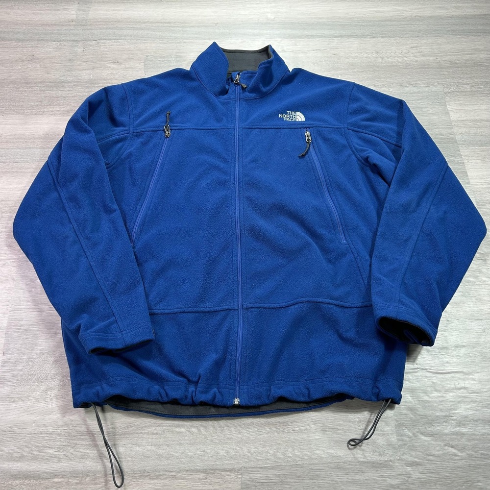 The North Face Jacket Mens XL Blue Fleece Full Zip‎ Lined Pockets Outdoor Warm